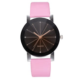 GENEVIVIA Luxury Brand Men's Watch Quartz Dial Clock Leather Wrist Watch Round Case Stainless Steel Business Wristwatch